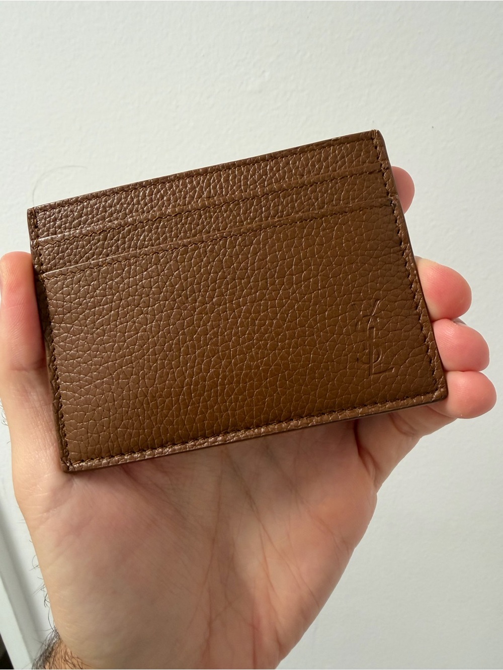 Saint Laurent Brown Leather Card Holder